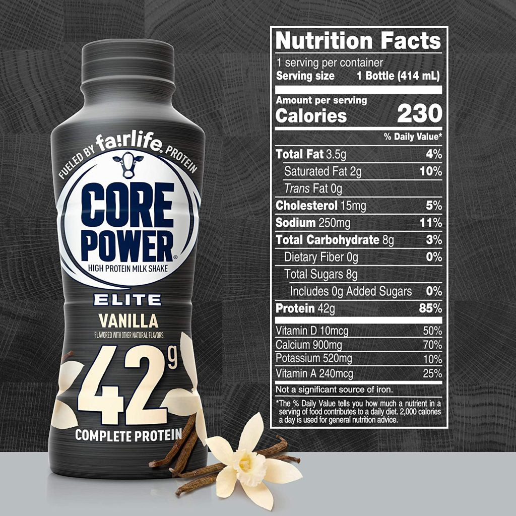 Fairlife Core Power Elite Vanilla High Protein Shake 42g, 14 Fl Oz, 12 Pack – Workout Recovery Drink