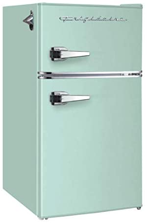 Frigidaire EFR840-RED 3.2 Cu Ft Red 2 Door Retro Bar Fridge with Side Bottle Opener