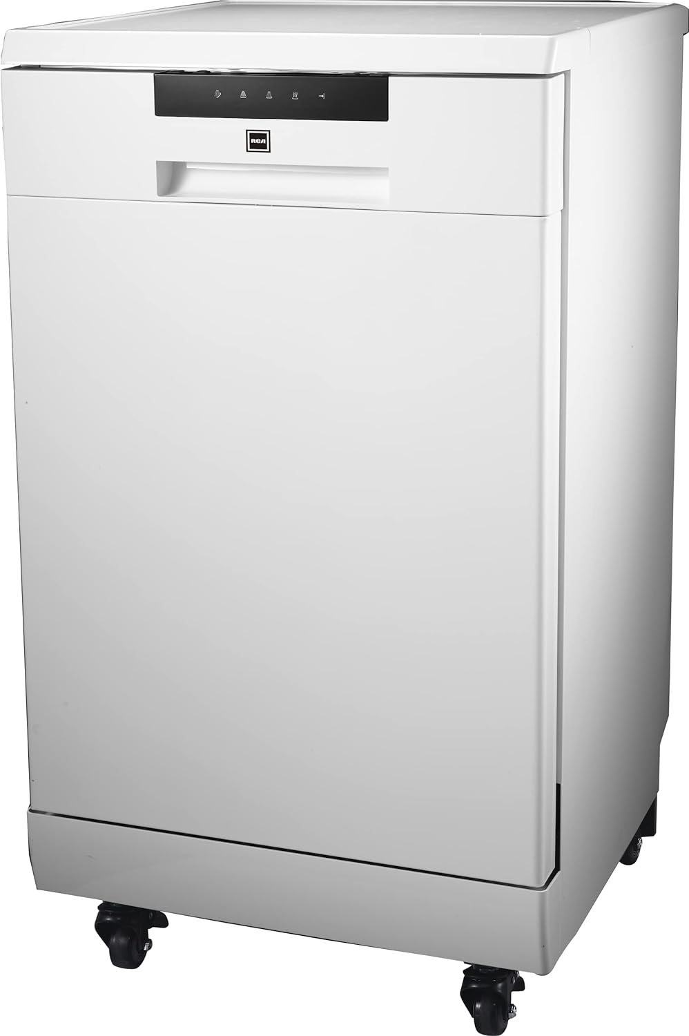 Portable Dishwasher, 18in Wide, 8 Place Settings Capacity, White