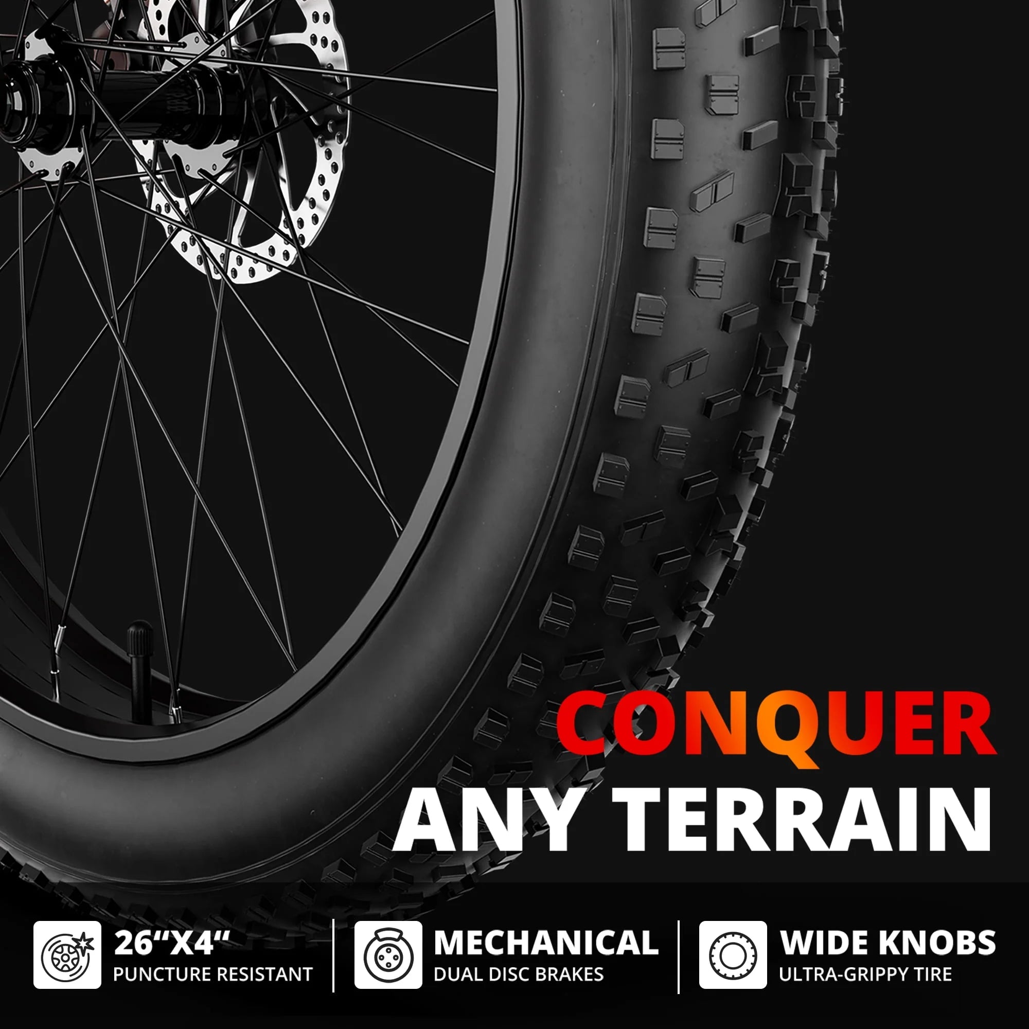 AMYET EB26 750W 720WH UL2849 Electric Bike Mountain Bicycle E Bike 26" Fat Tire 20MPH for Adult