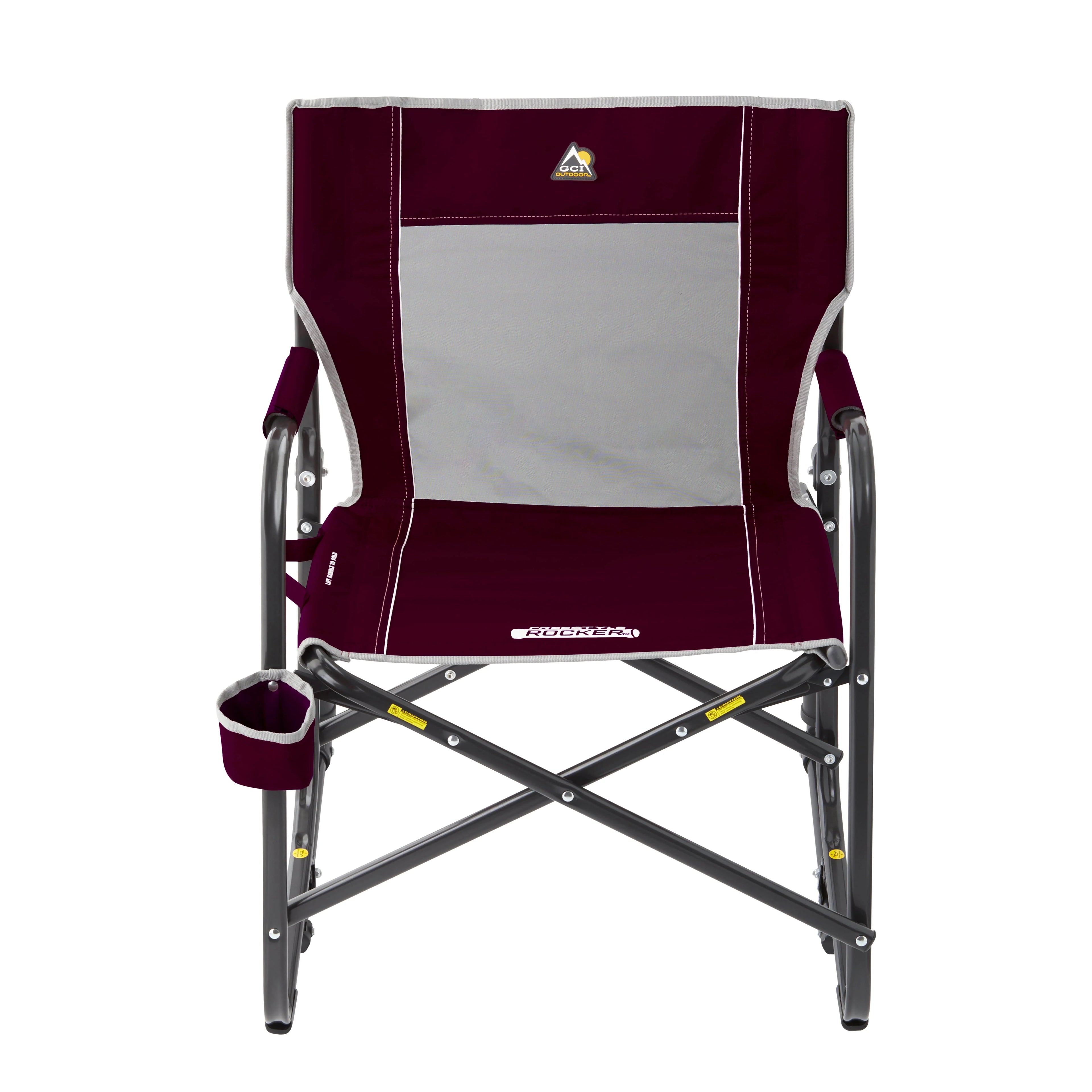 GCI Outdoor Freestyle Rocker Foldable Rocking Camp Chair, Maroon