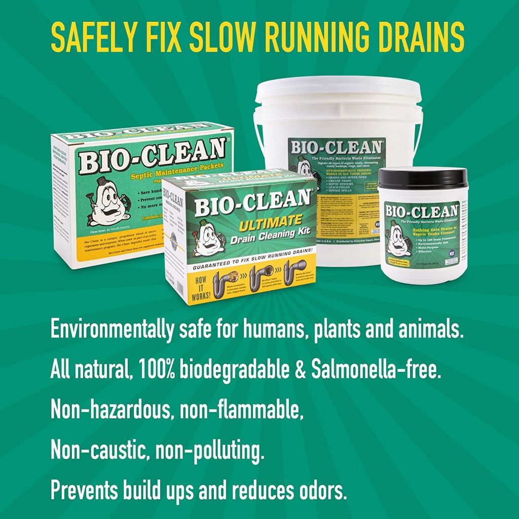Bio-Clean Natural Drain Cleaner 2lb Canister – Enzyme-Based for Septic Tanks & Grease Traps, Eco-Friendly, 100 Treatments