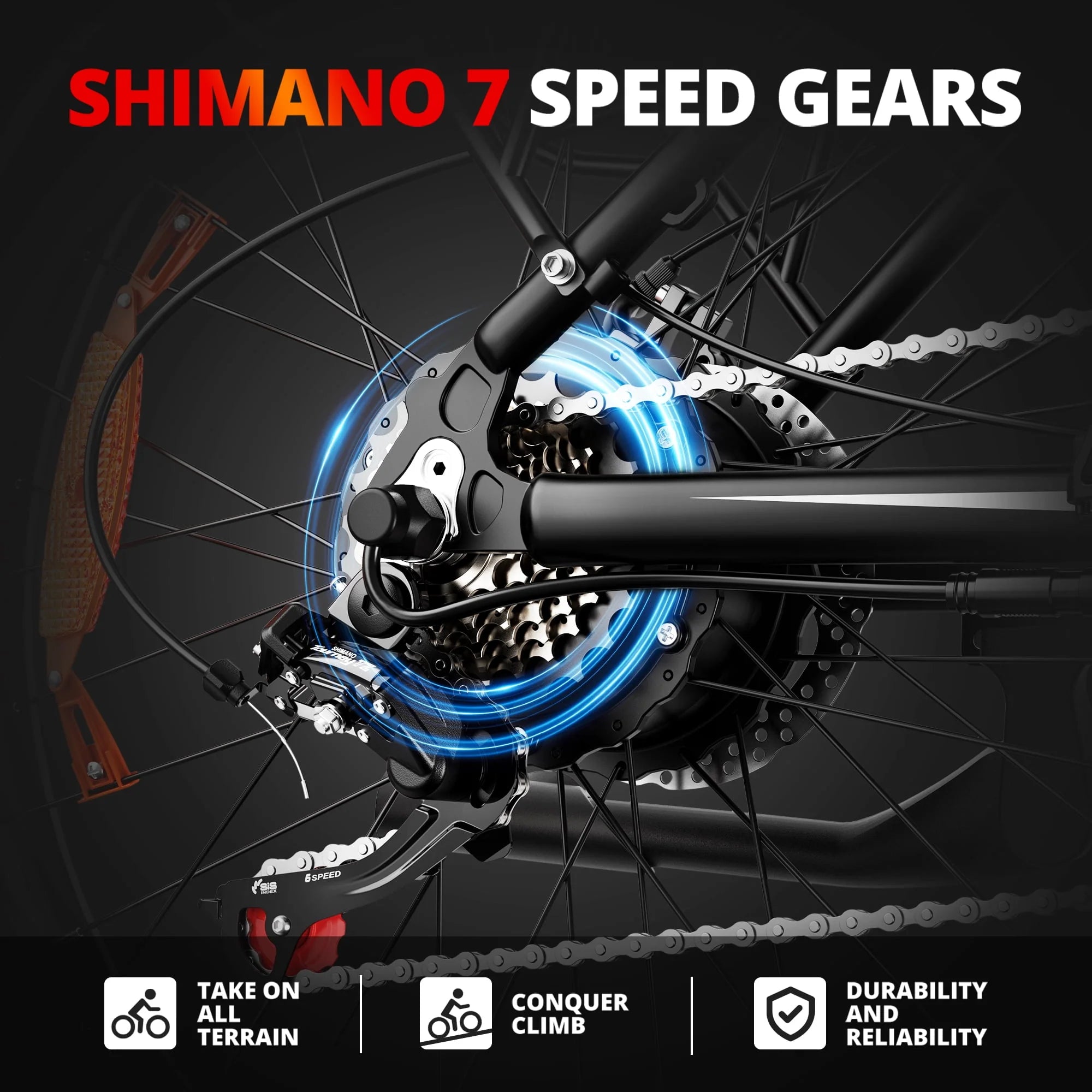 AMYET EB26 750W 720WH UL2849 Electric Bike Mountain Bicycle E Bike 26" Fat Tire 20MPH for Adult