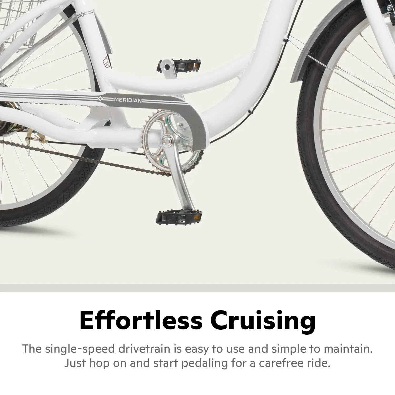 Schwinn Meridian Adult Tricycle Bike Mens and Womens Three Wheel Beach Cruiser 26-inch Wheels Low Step-Through Frame Wide Seat Rear Folding Basket Sin