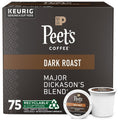 Peet’s Coffee Major Dickason’s Blend Dark Roast K-Cup Pods, 75 Count, Compatible with Keurig Brewers