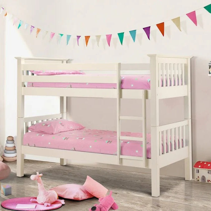 White Wooden Bunk Bed